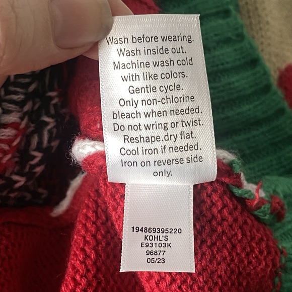 Camo Reindeer Ugly Christmas Sweater Mens L Holiday Party Hunting Novelty Humor - Picture 8 of 9